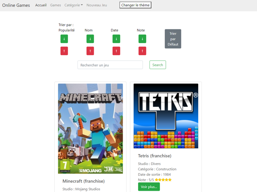 Jeux Vidéos – React JS